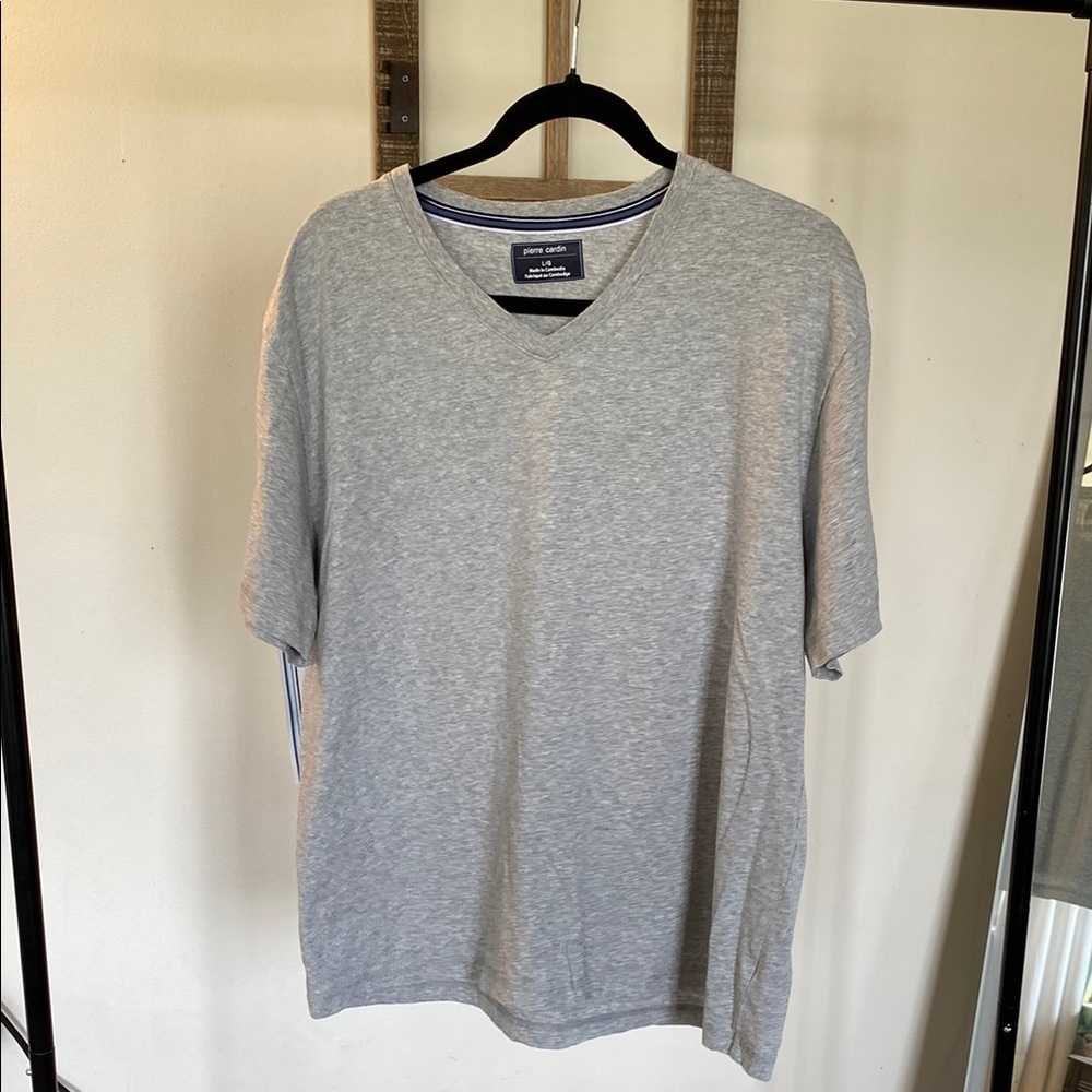 Pierre Cardin Heather Gray V-Neck Tee